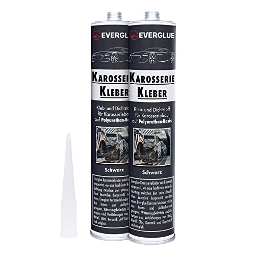 Preisvergleich Produktbild Everglue 1K PU Karosseriekleber flexibel silikonfrei schwarz Kartusche (650507-2)