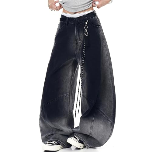 Barrel Jeans Men Vintage Washed Baggy Jeans Men Y2K Tie Dye Oversize Parachute Wide Leg Barrel Denim Pants Hip Pop