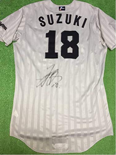 美品　中日ドラゴンズ　選手　サイン入りユニフォーム 中日ドラゴンズ18 鈴木'14実使用 直筆サイン入りビジターユニフォーム