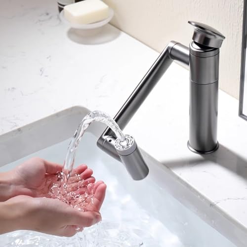 Robinet de lavabo pivotant 360 mitigeur température double pulvérisation