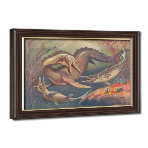 Impression toile Mosasaurus Heinrich Harder 1912 : cadre déco mural haute définition