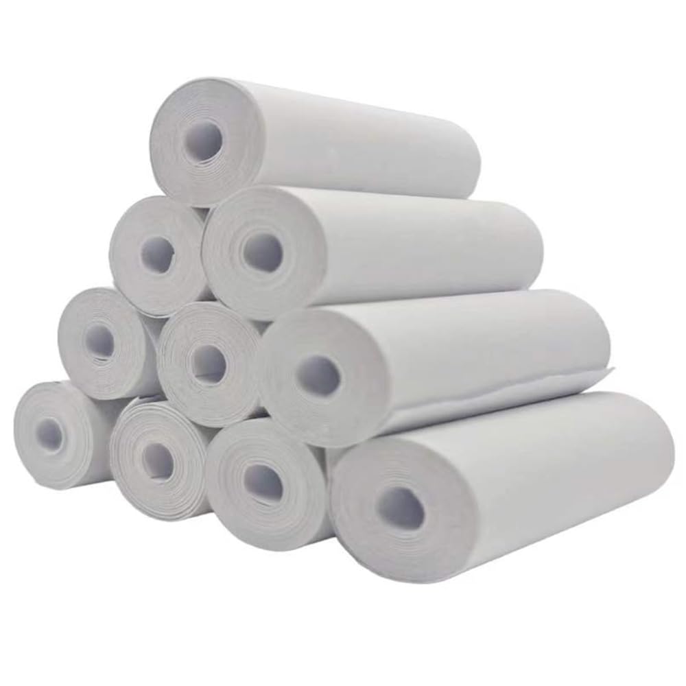 Mini rollos de papel térmico para impresora pequeña, caja registradora, rollo de papel de recibos, 57 x 25 mm, 10 rollos