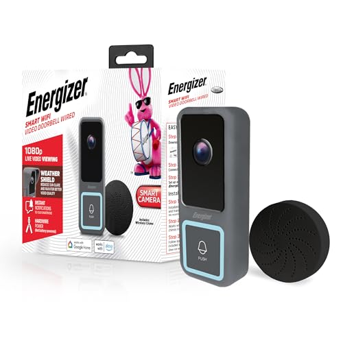 Energizer Wired 1080p Video Doorbell with Chime & Audio