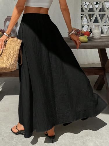 Women's Flowy Trendy Skirt Solid Color High Waist Skirt4