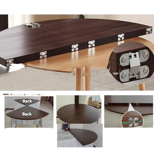 Dessus de table ronde pliable avec surface réglable gain de place - 7