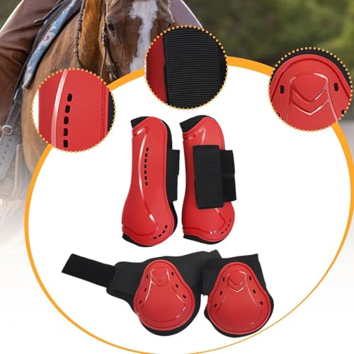 SM SunniMix 4 peças de botas de tendão de cavalo com frente aberta, botas de boleto, equipamento de