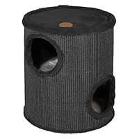 Jack and Vanilla Moderne, stilvolle Kratztonne, schwarzes Finish, Ø36 x 50 cm, Kratztonne, Kratzbaum für Katzen, Stabiler Kratzbaum für kleine und große Katzen, perfekt für