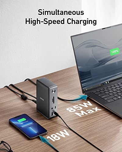 Anker Docking Station, Anker 575 Usb-C Docking Station (13-In-1), Triple Display, 4K Hdmi, 10 Gbps Usb-C And 5 Gbps Usb-A Data, 85W Charging For Laptop, 18W Charging For Phone, Ethernet, Audio, Sd 3.0 #TOP3