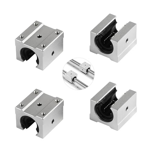SWAWIS 4 Pièces SBR16UU Bloc Linéaire de Glissière à Roulement, Alliage d'Aluminium Matériau, pour Machines Appareils électroniques CNC