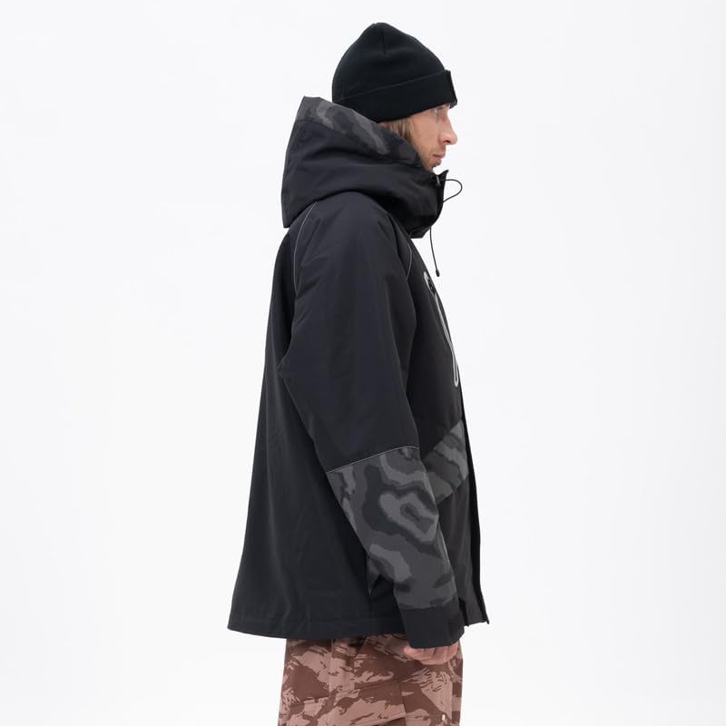 Snowshred Men's Camo Reflective Snow Jacket Waterproof Warm Ski Coat Hooded Snowboard Mountain Jacket for Winter Outdoor