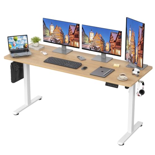 Image of STARY Electric Standing Desk Adjustable Height Sit Stand Home Office Desk with Splice Board