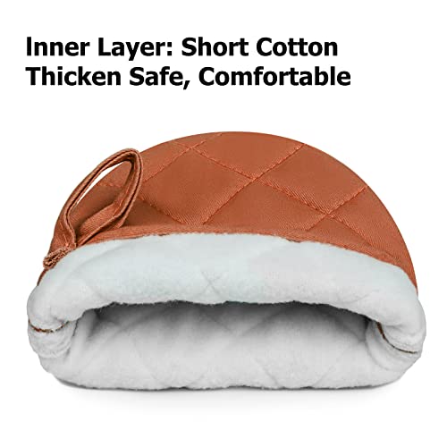 Neoprene Mini Oven Mitts, 2 Pack Short Small Cotton Half Finger Hand Mits With Hang Lanyard, Heat Resistant Hot Pad Gloves For Kitchen #TOP3
