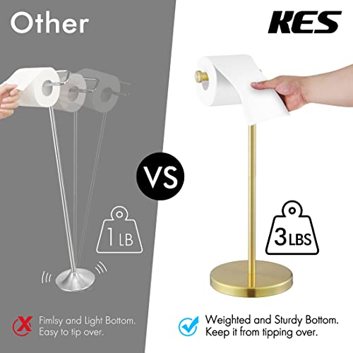 image for KES Gold Toilet Paper Holder Free Standing SUS 304 Stainless Steel Rus