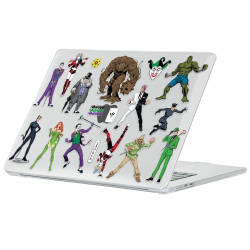 Head Case Designs sous Licence Officielle Batman DC Comics Méchants Graphismes Coque Ordinateur Portable Transparent Armure Compatible avec MacBook Air 13.6" M2 A2681/M3 A3113/M4 A3240 2022/2024/2025