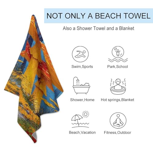 Serviette de plage microfibre légère et drap de bain séchage rapide Magic Forest