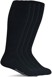 Yomandamor Men's Bamboo Wide Stretched Top Over The Calf Dress Socks Boot Socks