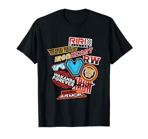 T-shirt Ironheart Black Panther Wakanda Forever avec impression sticker haute finition