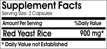 Red Yeast Rice 900mg ~ 180 Capsules - No Additives ~ Naturetition Supplements