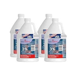3% Hydrogen Peroxide – First Aid Antiseptic & Multipurpose Cleaner – Topical Wash for Cuts, Scrapes and Minor Cuts – H2O2 Hydrogen Peroxide 3 Percent USP Solution (4 Gallon)