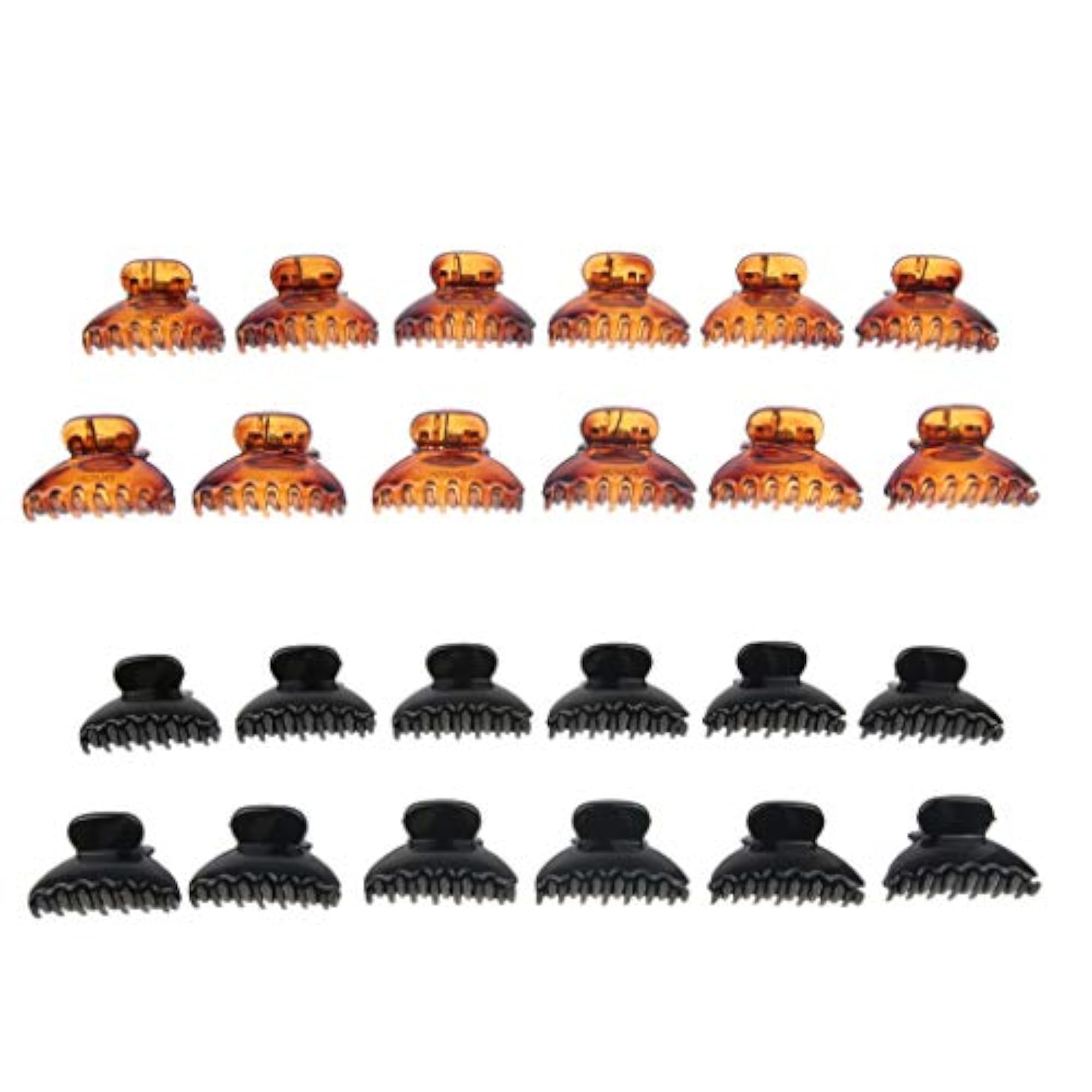 12 Mini Plastic Hair Claws for Women, Black