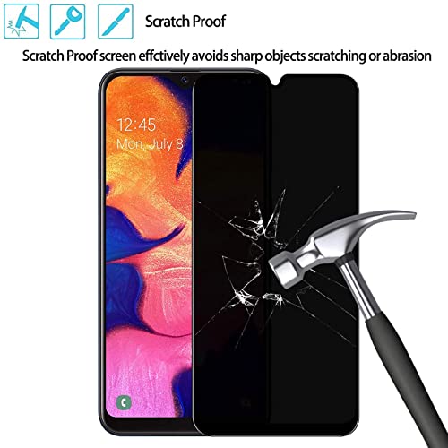 Image of STP FEEL Privacy Screen Protector Tempered Glass For Samsung Galaxy A70 Cellphone (Fingerprint Unlock Not Support) (Black,Pack Of 1) Edge To Edge Coverage Screen Guard With Easy Installation Kit