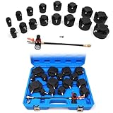 CISSIYOG 19Tlg Turbolader Ladeluft System Prüfkoffer, Turbolader Ladeluftkü Hlersystem Adapter Druckbereich, Ladeluftkühler Abdrücksatz Abdrücken Tester für Kompressorsysteme Ladeluftschläuche
