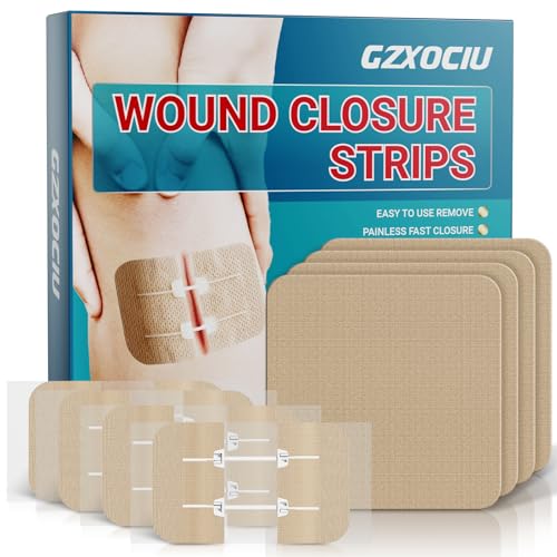 GZXOCIU Emergency Wound Closure Strips: Adjustable High Adhesivas & Customized Skin Tones Zip Stitch Band & Butterfly Bandaids Without Stitches Easy to Use Quick Clot Laceration Closure Device (4)
