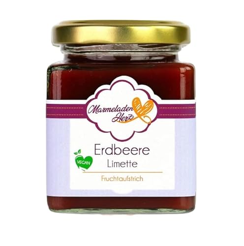 Erdbeere Limette | Marmeladenherz® | Fruchtaufstrich | 220g | 75% Frucht Cover
