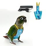 Bird Flight Harness Vest, Snap-Fastener Design Harness Vast, Bird Flying Clothes with Rope and Handle for Parakeets Cockatiels Conures Budgies（Blue Star - Vest + Traction M)