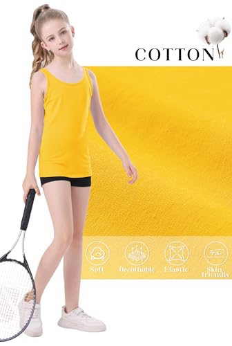 Image of QBK 2T-13Years Girls Tank Tops Cotton Dance Basic Sleeveless Undershirts