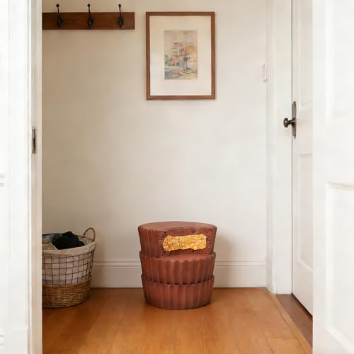 Cynkeyee Fun Decorative Resin Stool - Chocolate Cookie Shaped Low Profile Changing Seat for Hallway Office Lounge Dorm Room, Brown, 16x16x15 inch by Cynkeyee - Image 4