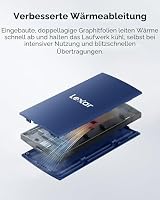 Lexar ES3 Externe SSD 1TB, USB 3.2 Gen2 Portable SSD, bis zu 1.050 MB/s Lesen, 1.000 MB/s Schreiben, Tragbare SSD für iPhone15-Serie/Mac/PS5/XBOX/Laptop/PC und Spielkonsole (BLAU) – Ansicht 6