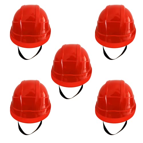 Image of LADWA Red Heavy Duty Director Safety Helmet, ISI Marked Protective Hard Hat for Construction, Industrial and Workplace Safety Applications (Pack of 5)