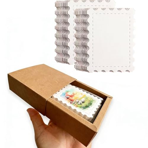 Creative Watercolor Paper Cards, 300gsm Cotton Pulp, Fine Grain & Deckle Edges - 50pcs 2x3 inch Artist Trading Cards (ATCs) for DIY Tickets, Gift Certificates, Stamps, Drawing & Handmade Crafts