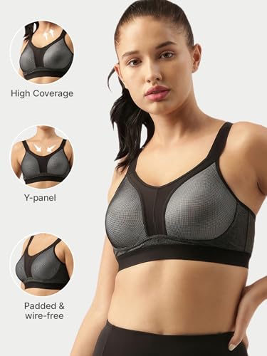 Image of Enamor Innovations Y-Panel Bounce Control, Agion Scent Protect, Women's Sports Bra - High-Impact, Padded, Wirefree, Full Coverage - SB25