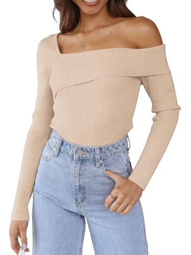 LILLUSORY Womens Off The Shoulder Sweaters Going Out Fall
