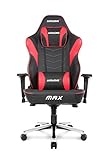 AKRacing Masters Series Max Gaming Chair with Wide Flat Seat, 400 Lbs Weight Limit, Rocker and Seat Height Adjustment Mechanisms with 5/10 Warranty - Black/Red - PC; Mac; Linux