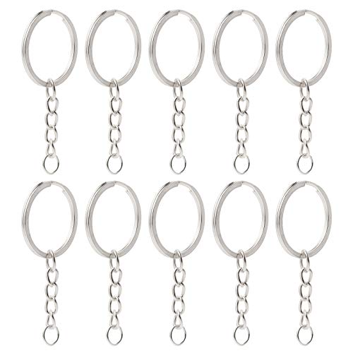 Valicclud 10 peças de anéis de chave de metal com argolas abertas, chaveiro, pingentes para fazer jo