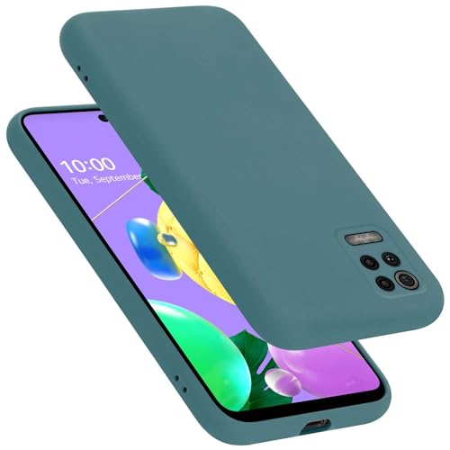 Cadorabo Funda de Silicona Compatible con LG K52 / K62 / Q52, Funda Protectora de Cuerpo Completo para K52 / K62 / Q52- Resistente a arañazos y Golpes Fina Funda de TPU - Liquid Verde
