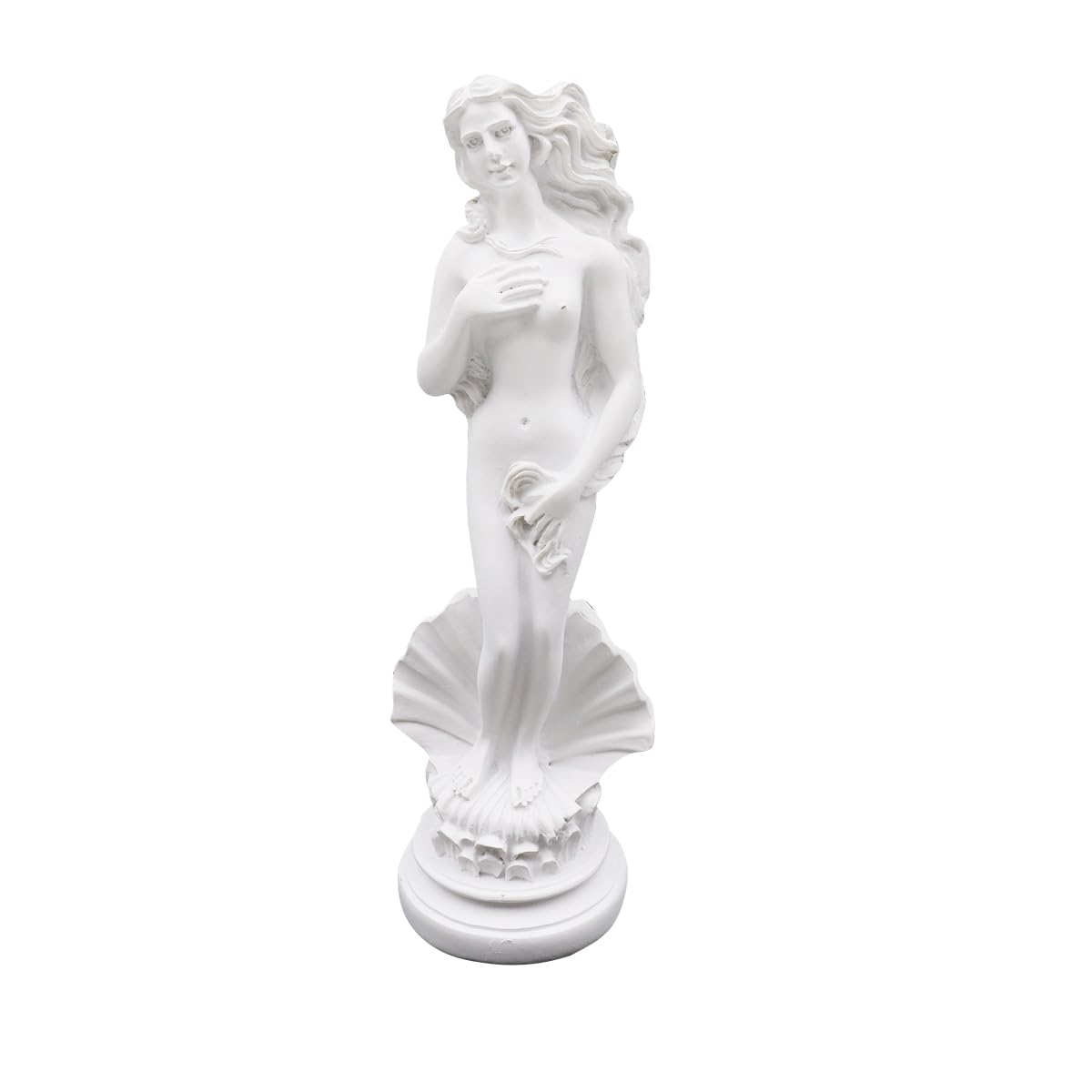 Riven Scultura in resina di Afrodite, statua decorativa della dea greca con base di conchiglia, ornamenti classici bianchi per la decorazione artistica della casa
