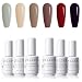Gellen Gel Polish Set - UV Nail Gel Polish 6 Colors Nail Art Manicure Pedicure Kit, Understated Elegance