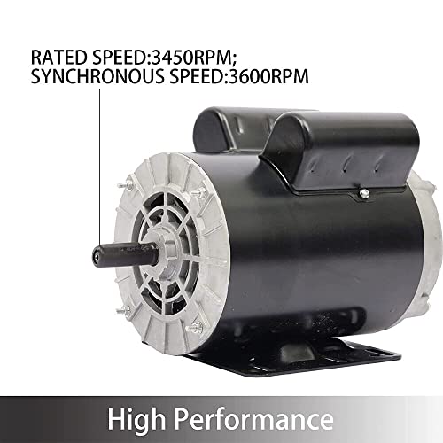 Electric Compressor Motor, 5Hp Spl 3600Rpm Air Compressor 60Hz Electric Motor 208-230Volts One Phase 5/8" Shaft Ac Electric Motor #TOP2