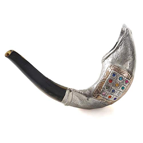 12 Tribes silver plated rams' ram horn shofar kosher 14
