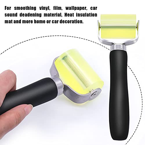 Mankk Car Sound Deadening Rubber Roller Deadener Application Rolling Wheel Noise Filter Sound Insulation Seam Roller 5Cm X 3.5Cm With Wooden Handle M-047-Ck #TOP3