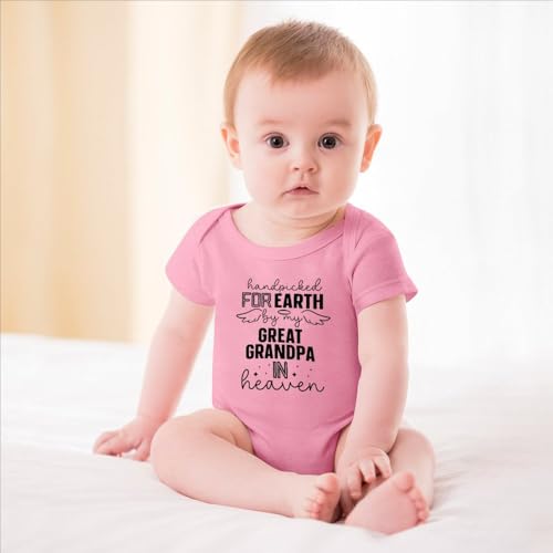 Handpicked for Earth By My Great Grandpa in Heaven Infant Romper Short Sleeve Newborn Outfit Baby Clothes2