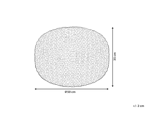 Pouf rond coton beige 50 cm fait main Conrad Beliani