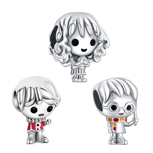 Abalorios navideños de plata de ley 925 con Papá Noel friki,