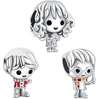 Abalorios navideños de plata de ley 925 con Papá Noel friki,