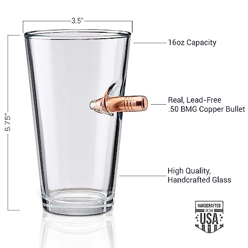 BenShot Pint Glass with Real 0.50BMG Bullet - 16oz | Made in the USA - Image 4