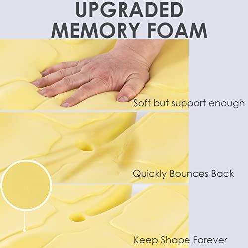 Jugbey Seat Cushions For Office Chairs, Ergonomic Memory Foam Pressure Relief Seat Cushion For Tailbone, Back, Coccyx Pain Relief,Support Butt Pillow For Car, Computer, Desk Chairs Black #TOP4